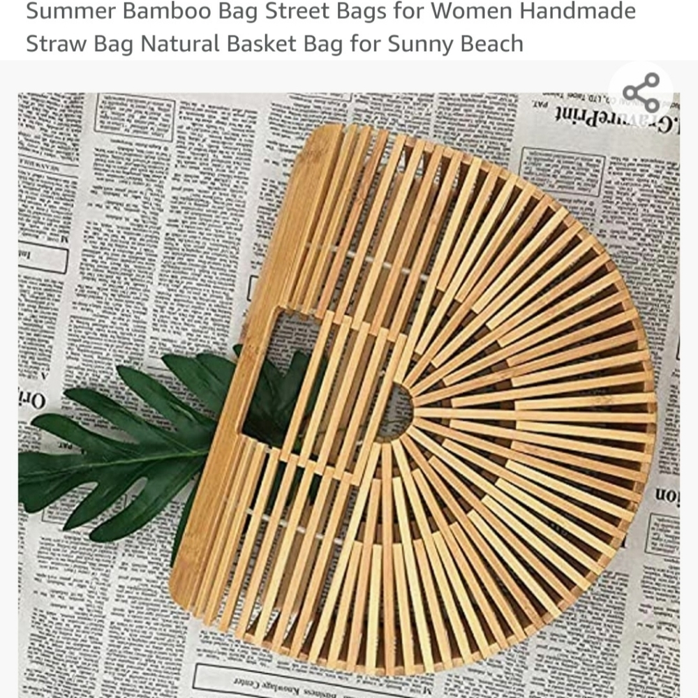 Summer Bamboo Bag Street Bags for Women Handmade Straw Bag Natural Basket Bag fo